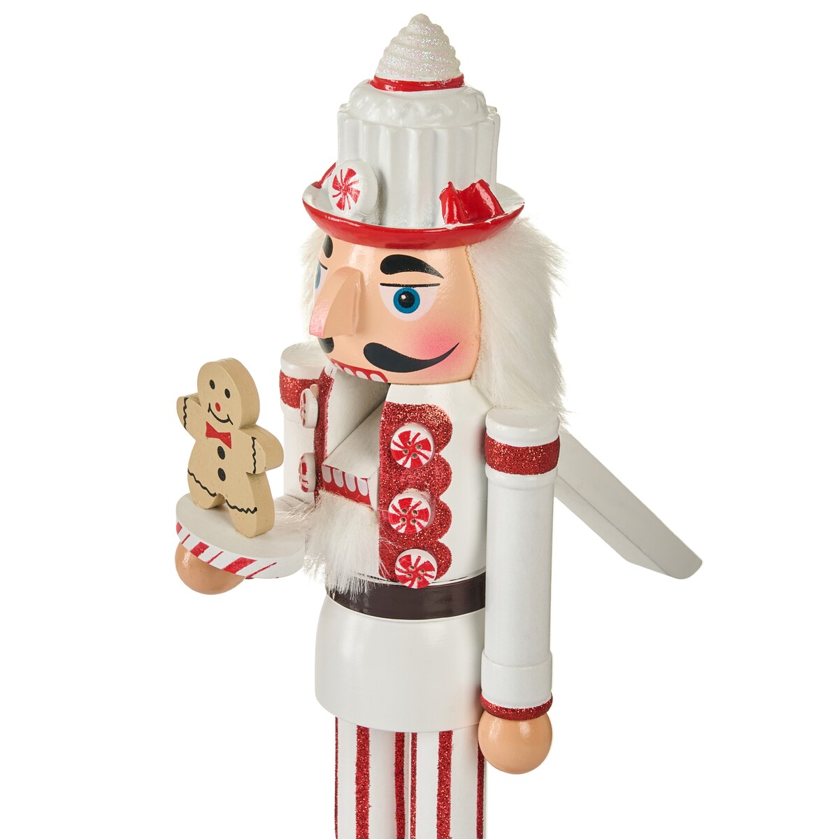 Zestaw 2 figurek dekoracyjnych BODSJON Dziadek do orzechów 35 cm Czerwony/ biały
