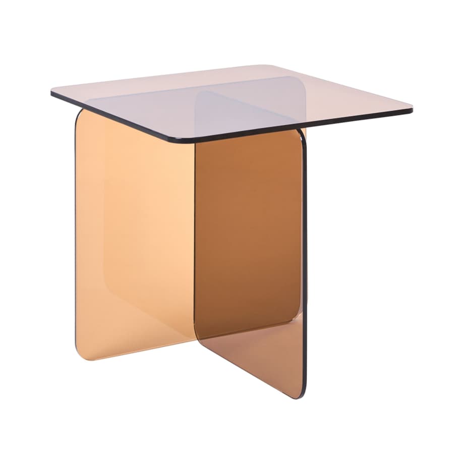 Stolik pomocniczy AMISK Szkło hartowane Brązowy