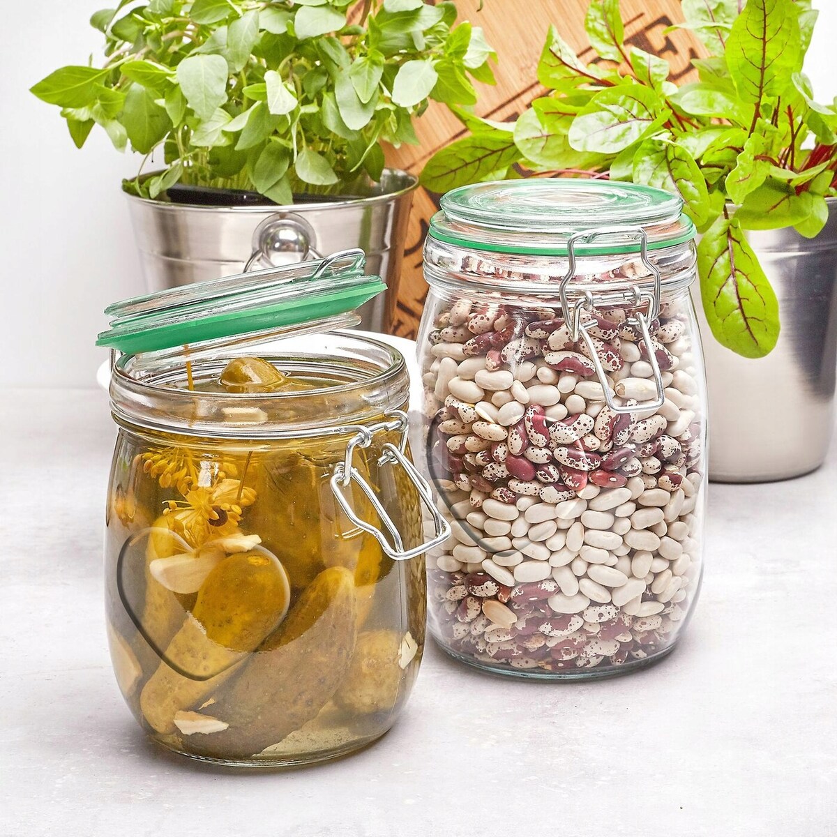 SZKLANY SŁOIK na przetwory żywność weki z klipsem dżemy ogórki sok 6 zt 1 L