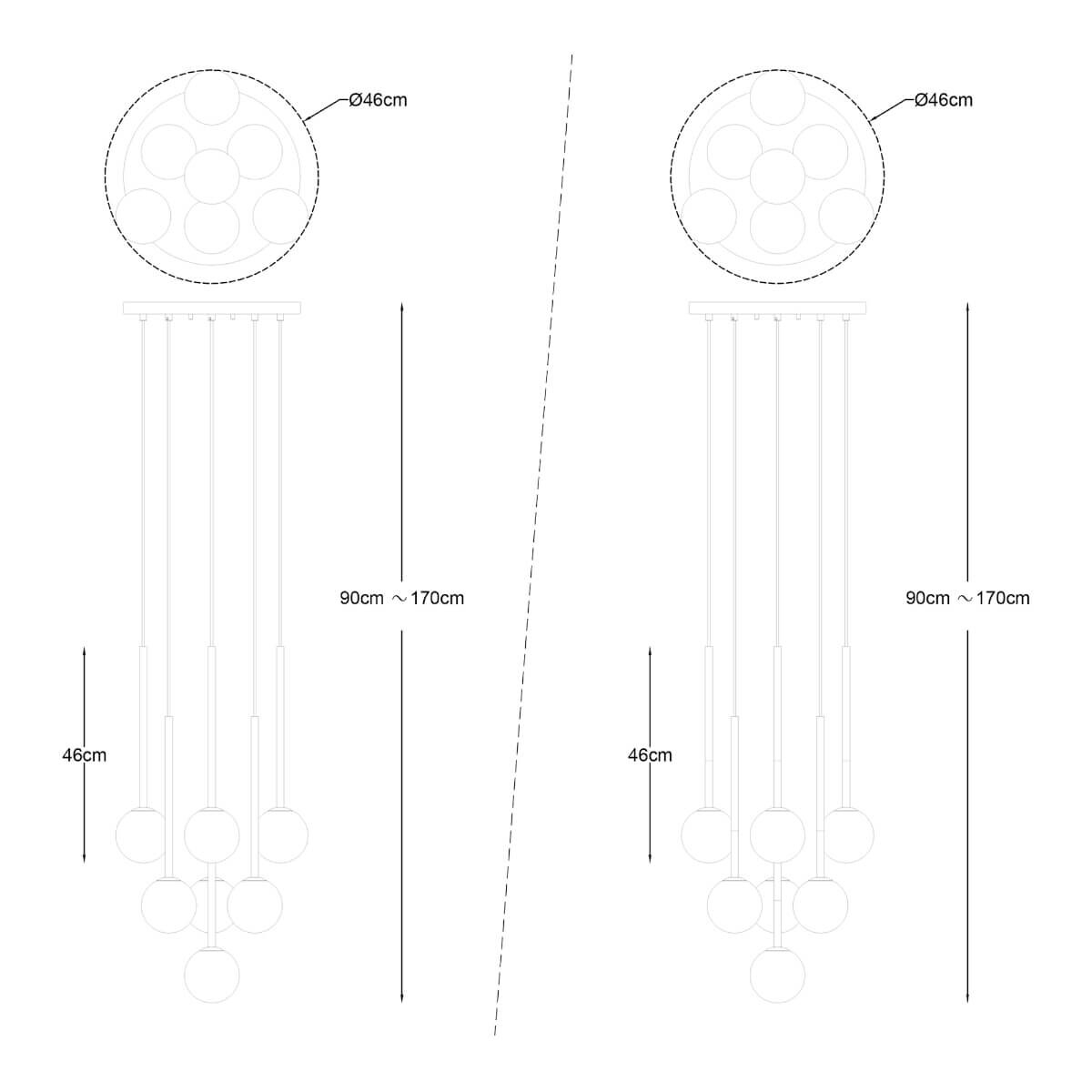 Molekułowa lampa wisząca Arcturus P0574-07F-F7AA Zumaline biały złoty