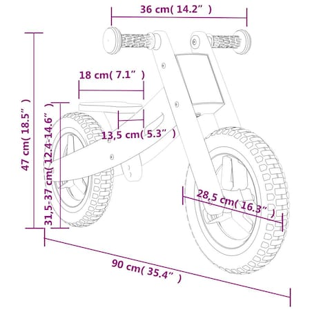 vidaXL Rowerek biegowy dla dzieci, czerwony
