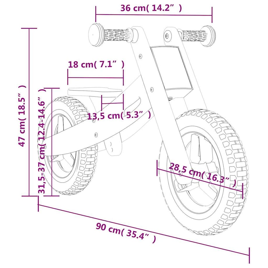 vidaXL Rowerek biegowy dla dzieci, czerwony