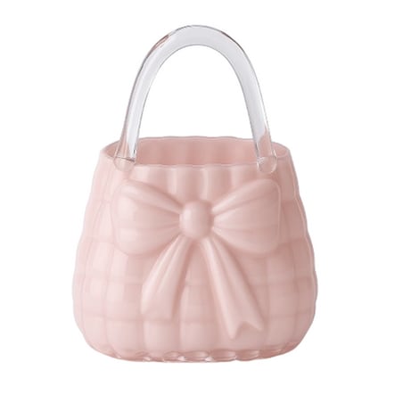 Wazon szklany 26x15x22 cm TOREBKA różowa