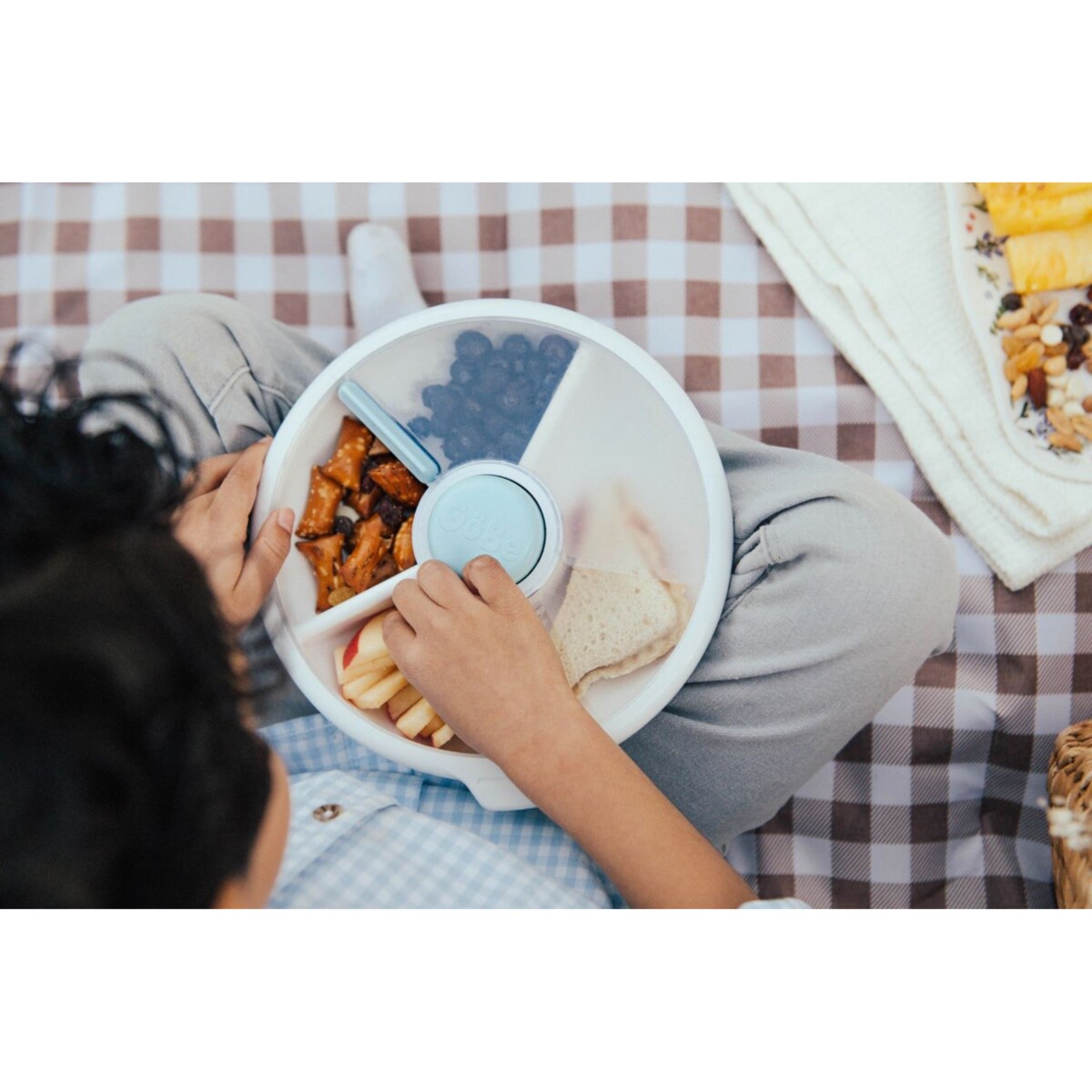 GOBE LARGE SNACK SPINNER duży pojemnik na przekąski, Macaron Blue