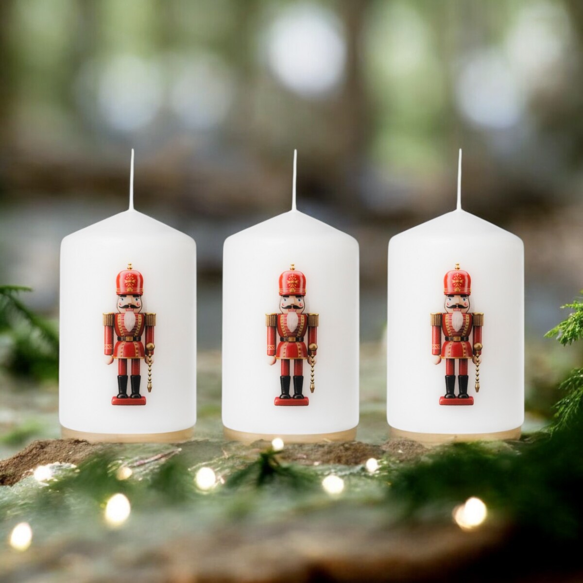 Zestaw świec świątecznych 3 szt. – Dziadek do Orzechów, idealne na prezent