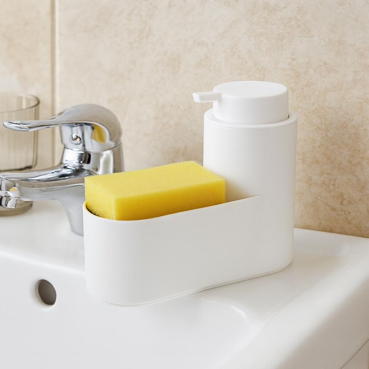 Dozownik do płynu z miejscem na gąbkę FUNCTION