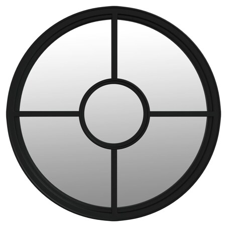 vidaXL Lustro do wnętrz, czarne, 60x4 cm, okrągłe, żelazne