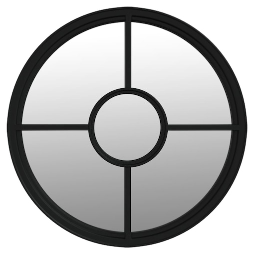 vidaXL Lustro do wnętrz, czarne, 60x4 cm, okrągłe, żelazne