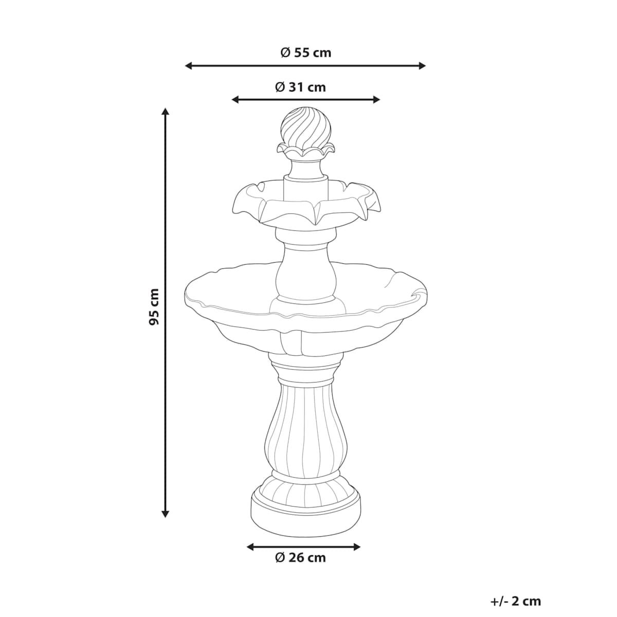 Fontanna ogrodowa LIMBARA Jasnobeżowy