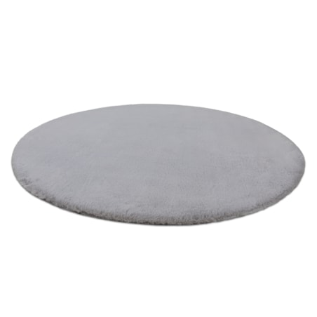 Dywan BUNNY koło srebrny IMITACJA FUTRA koło 80 cm