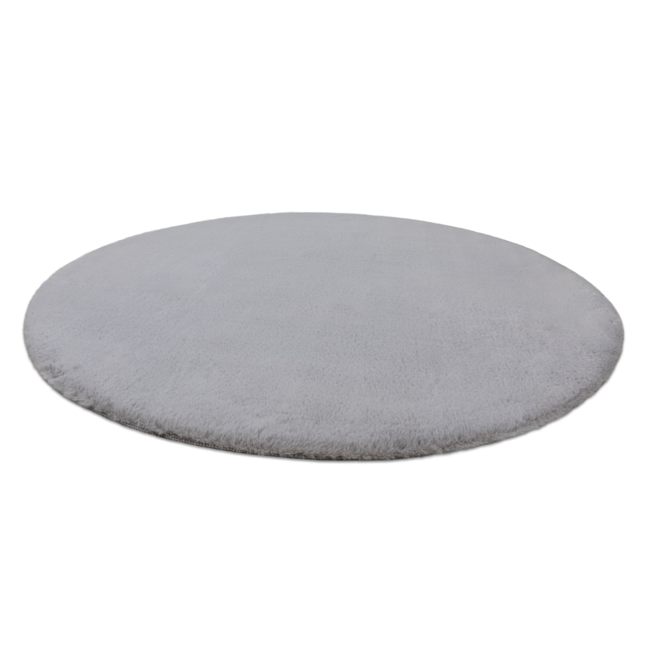 Dywan BUNNY koło srebrny IMITACJA FUTRA koło 80 cm