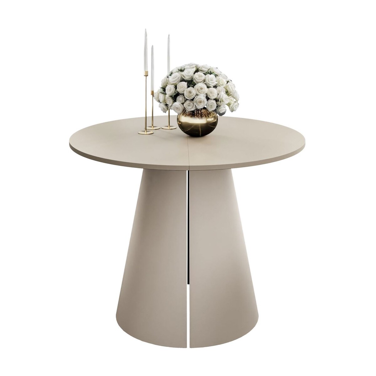 Okrągły stół rozkładany LAVA, średnica 120cm, kaszmir / kaszmir mat