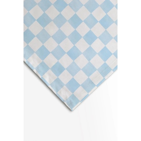 Obrus świąteczny - błękitna krata - 140x320