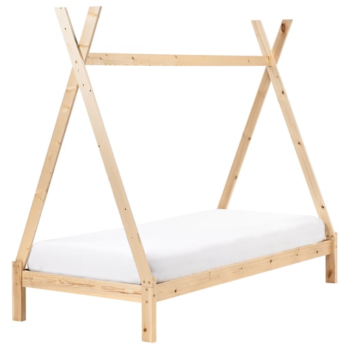 Łóżko dziecięce Tipi Drewno sosnowe DEVAY 90 x 200 cm Jasnobrązowy