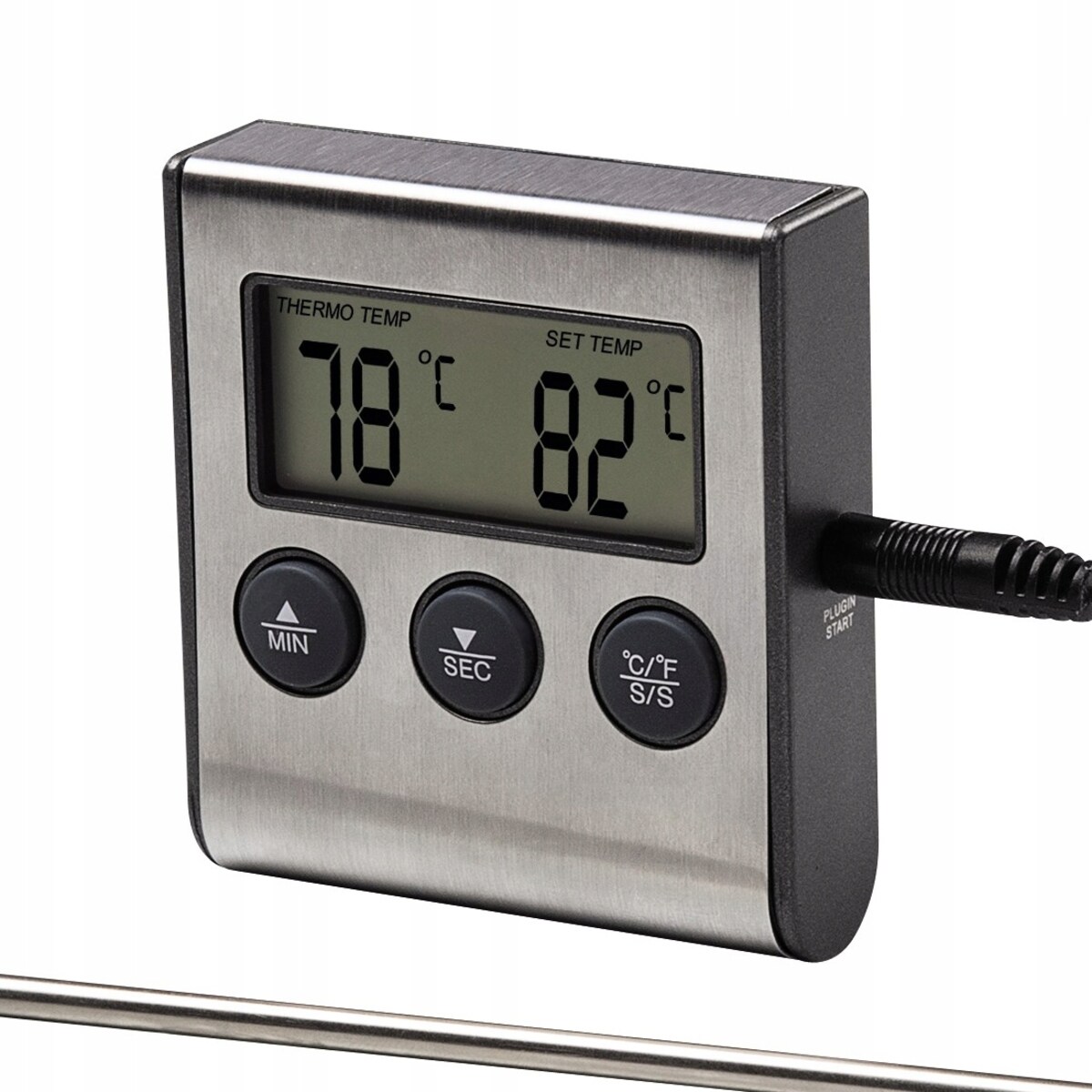 XAVAX Termometr do mięsa cyfrowy z zegarem
