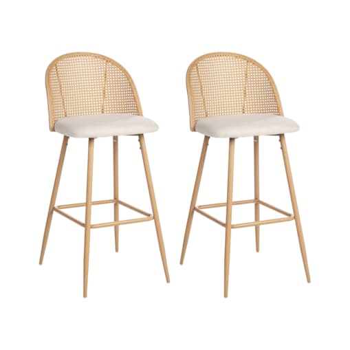 Zestaw 2 krzeseł barowych CORNELL Metal Jasnobrązowy