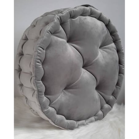 Pikowana pufa dekoracyjna z weluru 50 cm