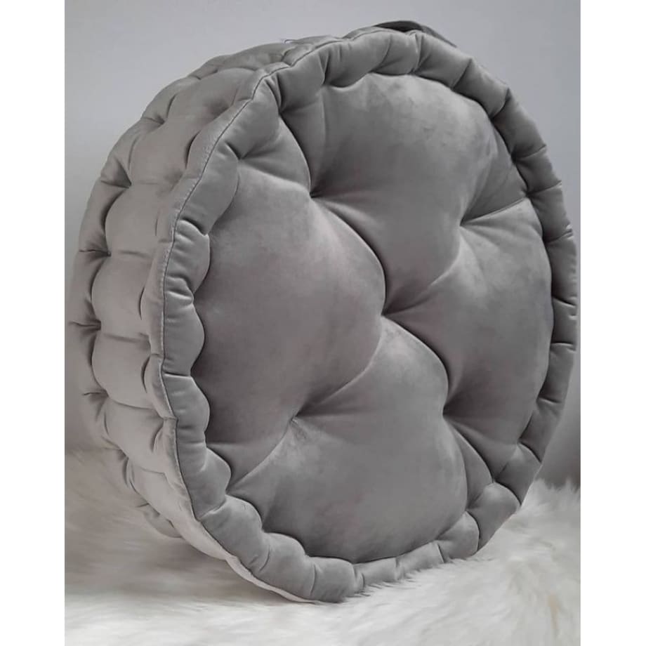 Pikowana pufa dekoracyjna z weluru 50 cm