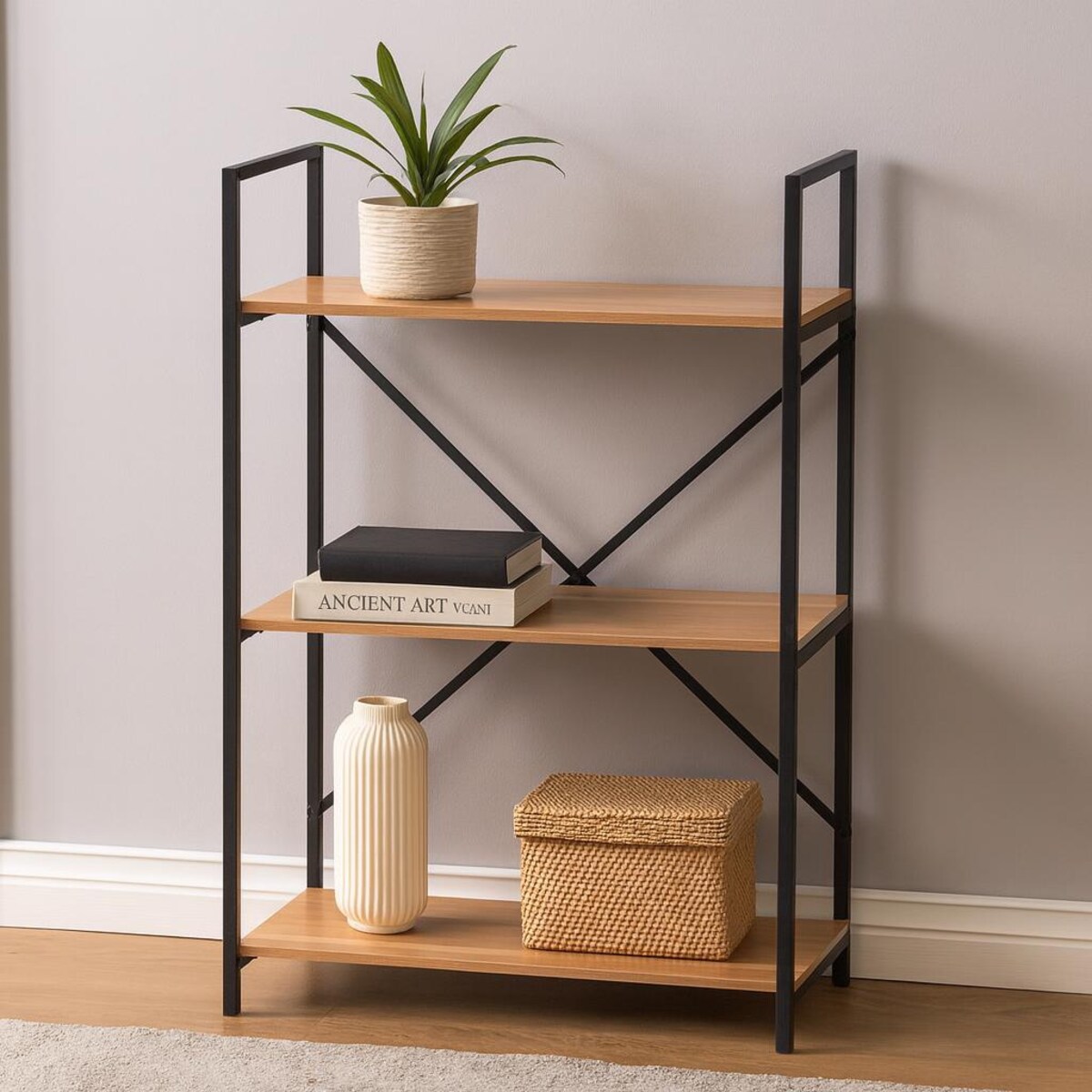 Metalowy regał CORN, 3-poziomowy, 60 x 28 x 84 cm