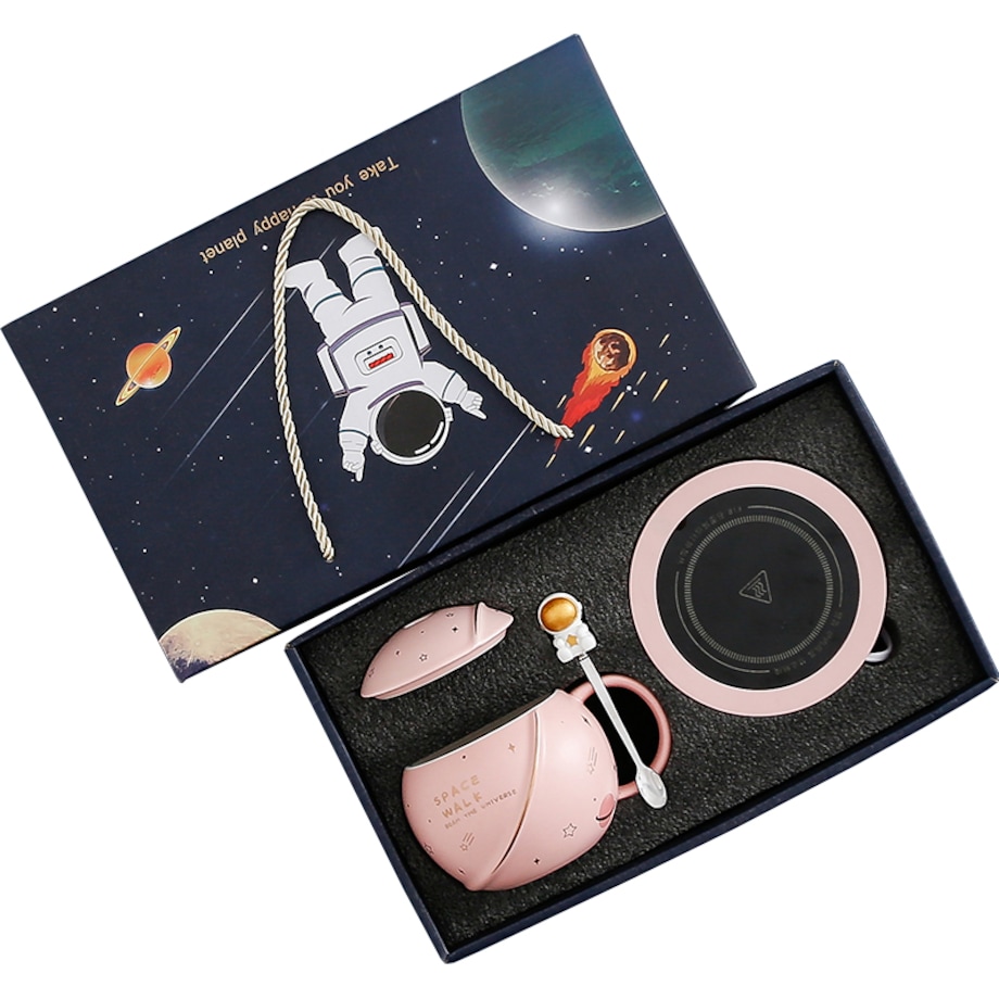 ZESTAW KUBEK Z PODGRZEWACZEM + Łyżka + Kabel USB PREZENT KUBEK ŚWIĄTECZNY