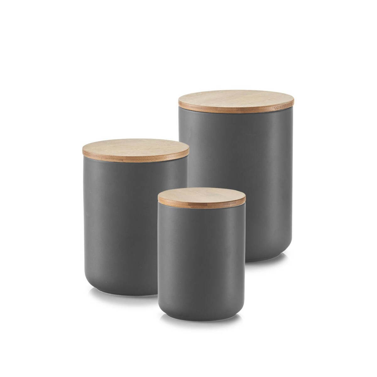 Ceramiczny pojemnik ANTHRACITE z bambusową pokrywką, 650 ml, ZELLER