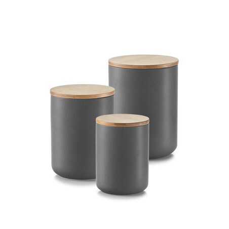 Ceramiczny pojemnik ANTHRACITE z bambusową pokrywką, 650 ml, ZELLER