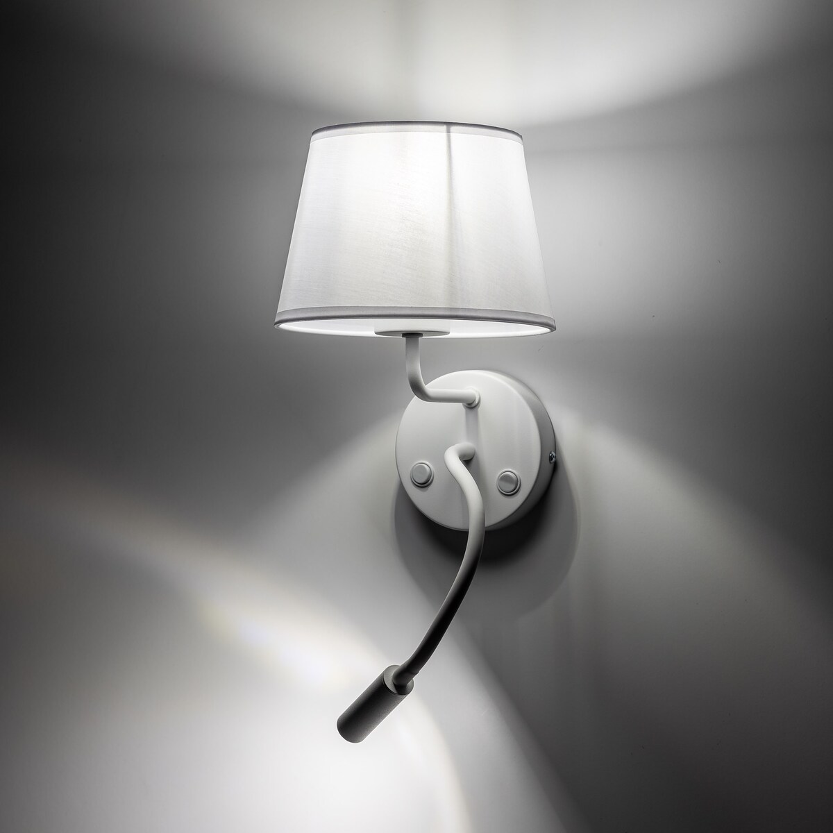 Kinkiet do czytania TK Lighting MAJA WHITE biały, ruchome światło, E27/G9, z włącznikiem, nowoczesny do sypialni
