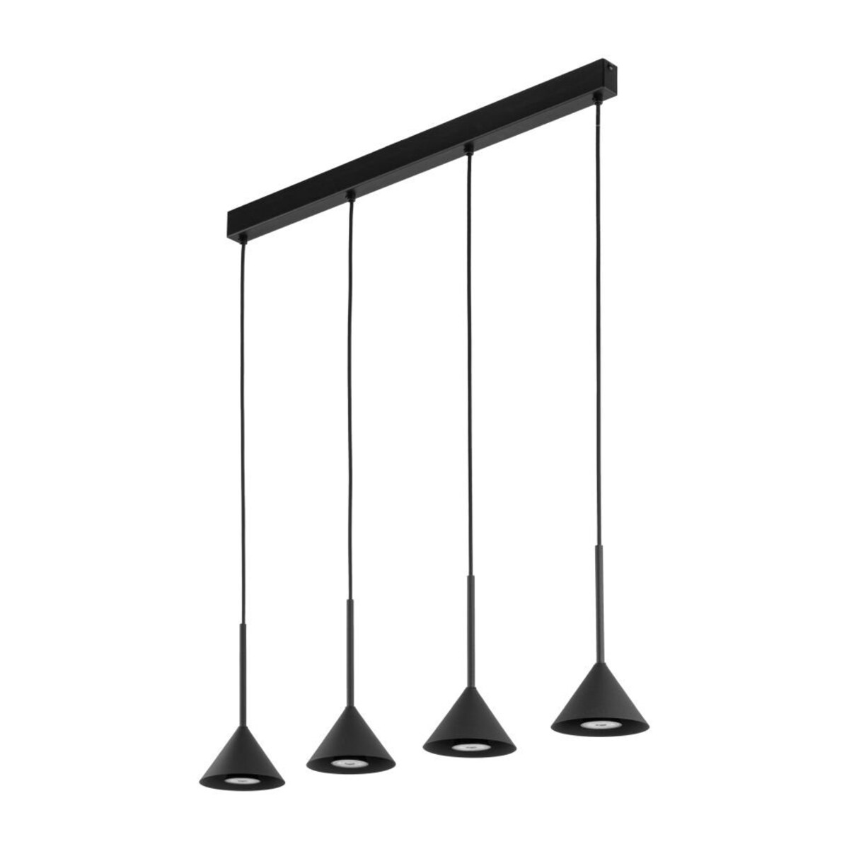 Lampa wisząca TK Lighting CONO BLACK MINI 10305 czarna 4xGU10 regulowana wysokość nowoczesna do kuchni i salonu