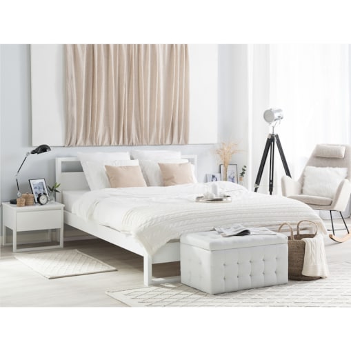 Łóżko drewniane 140 x 200 cm białe GIULIA