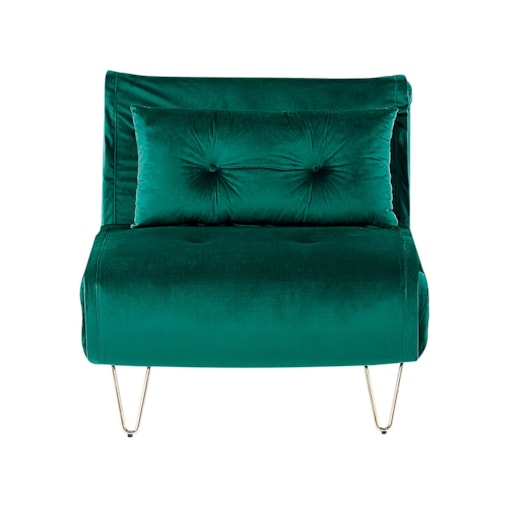Sofa welurowa rozkładana ciemnozielona VESTFOLD