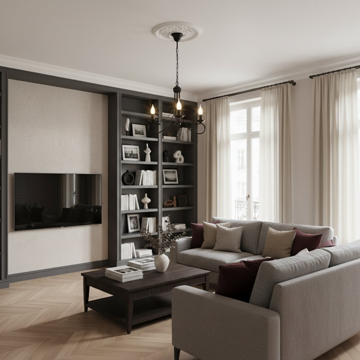 czarna lampa wisząca świecznikowa 3 punktowa edylit do salonu