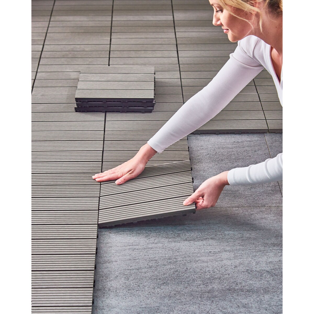 Płytki tarasowe ATELETA Kompozyt WPC Szary