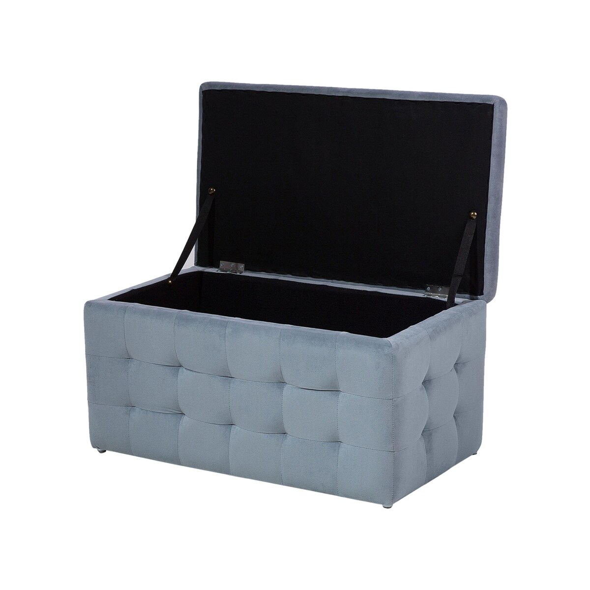 Puf ze schowkiem welurowy szary MICHIGAN