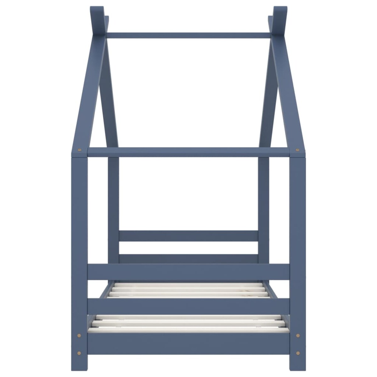 vidaXL Rama łóżka dziecięcego, szara, lite drewno sosnowe, 80x160 cm