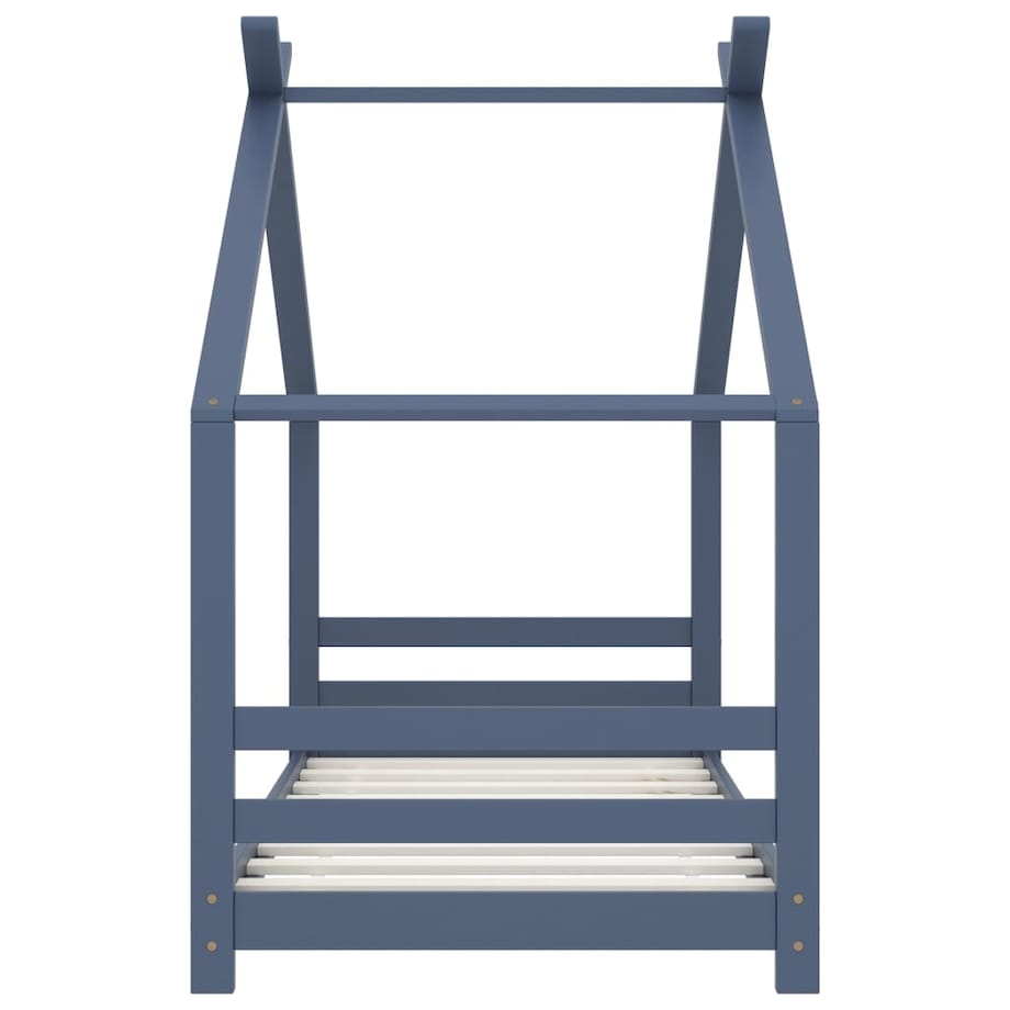 vidaXL Rama łóżka dziecięcego, szara, lite drewno sosnowe, 80x160 cm