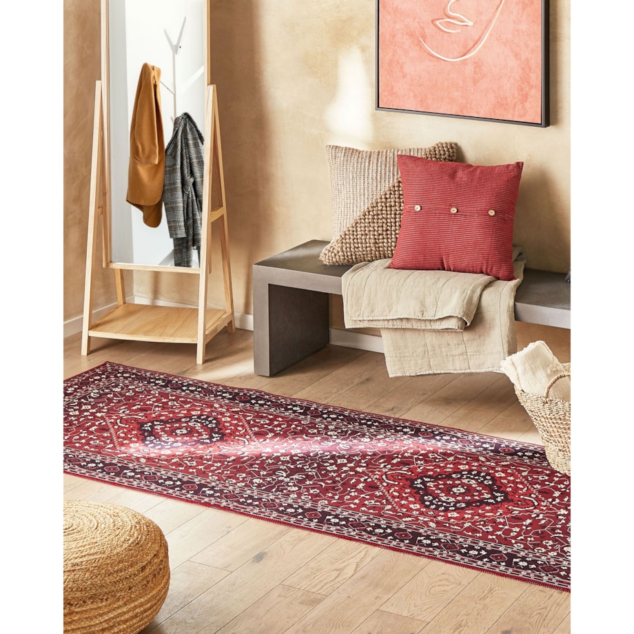 Dywan 80 x 240 cm czerwony VADKADAM