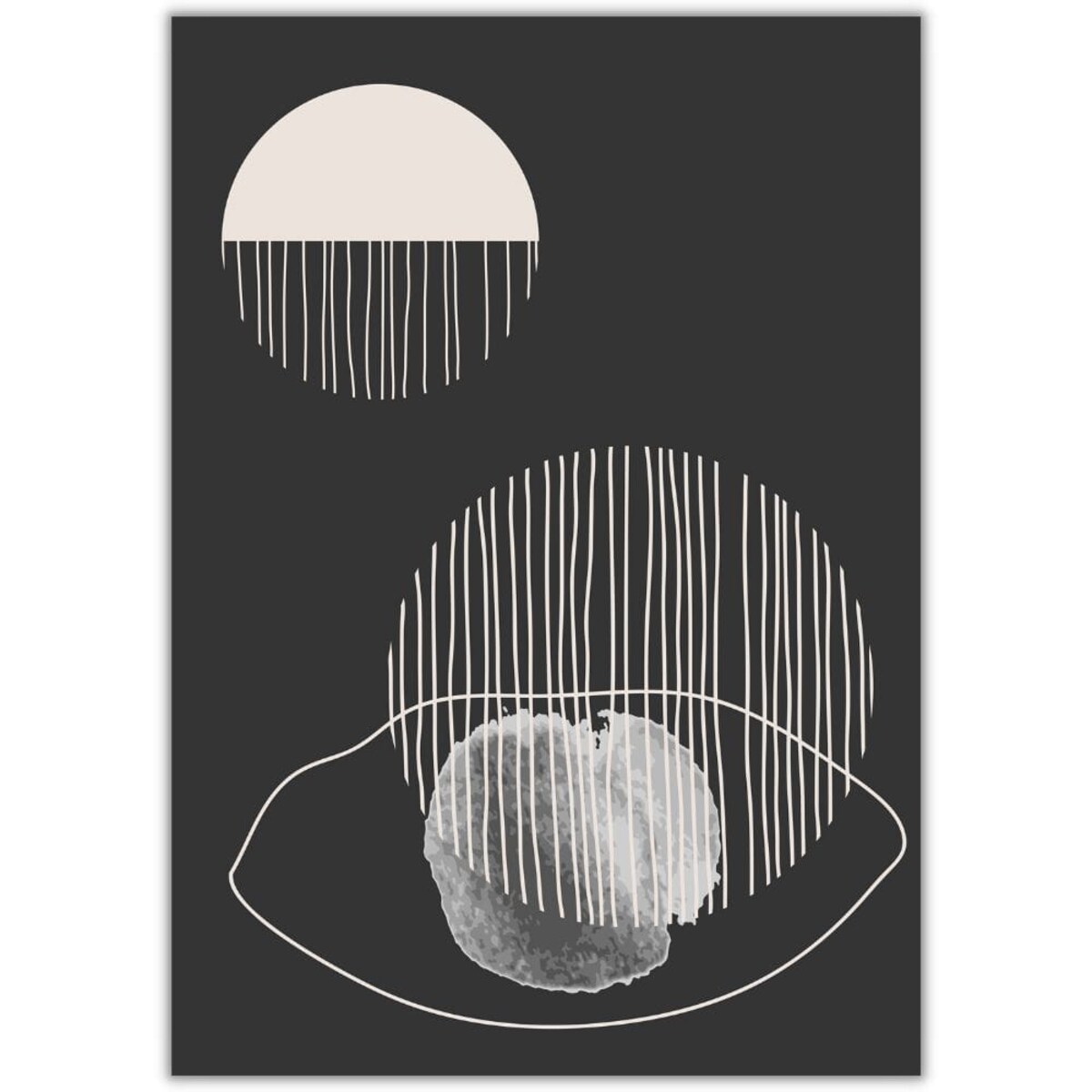 plakat lines and circles 3 30x40 cm