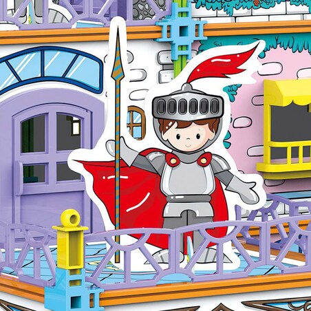 Dwustronny domek do składania i kolorowania - Zamek Księżniczki