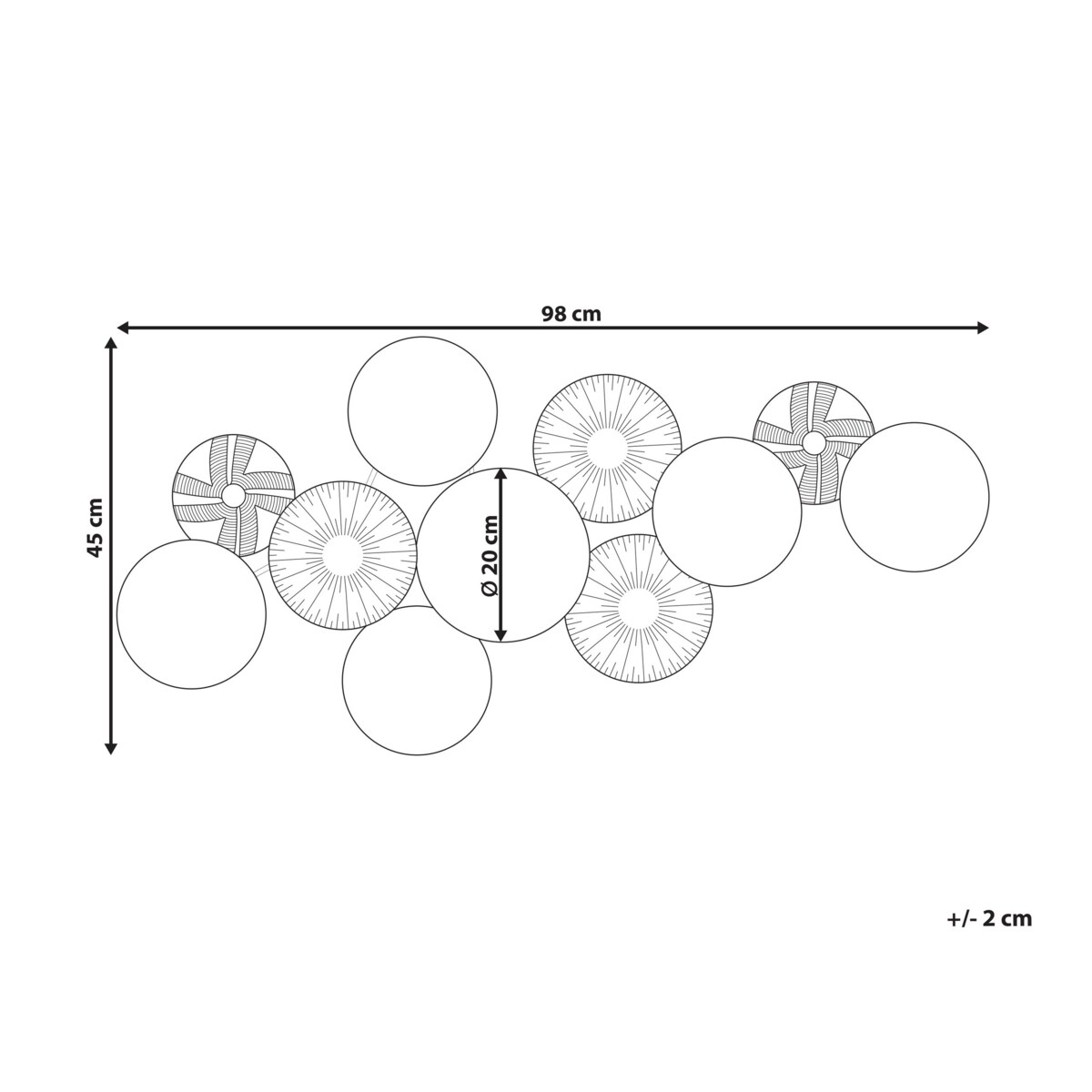 Dekoracja ścienna złota THALLIUM