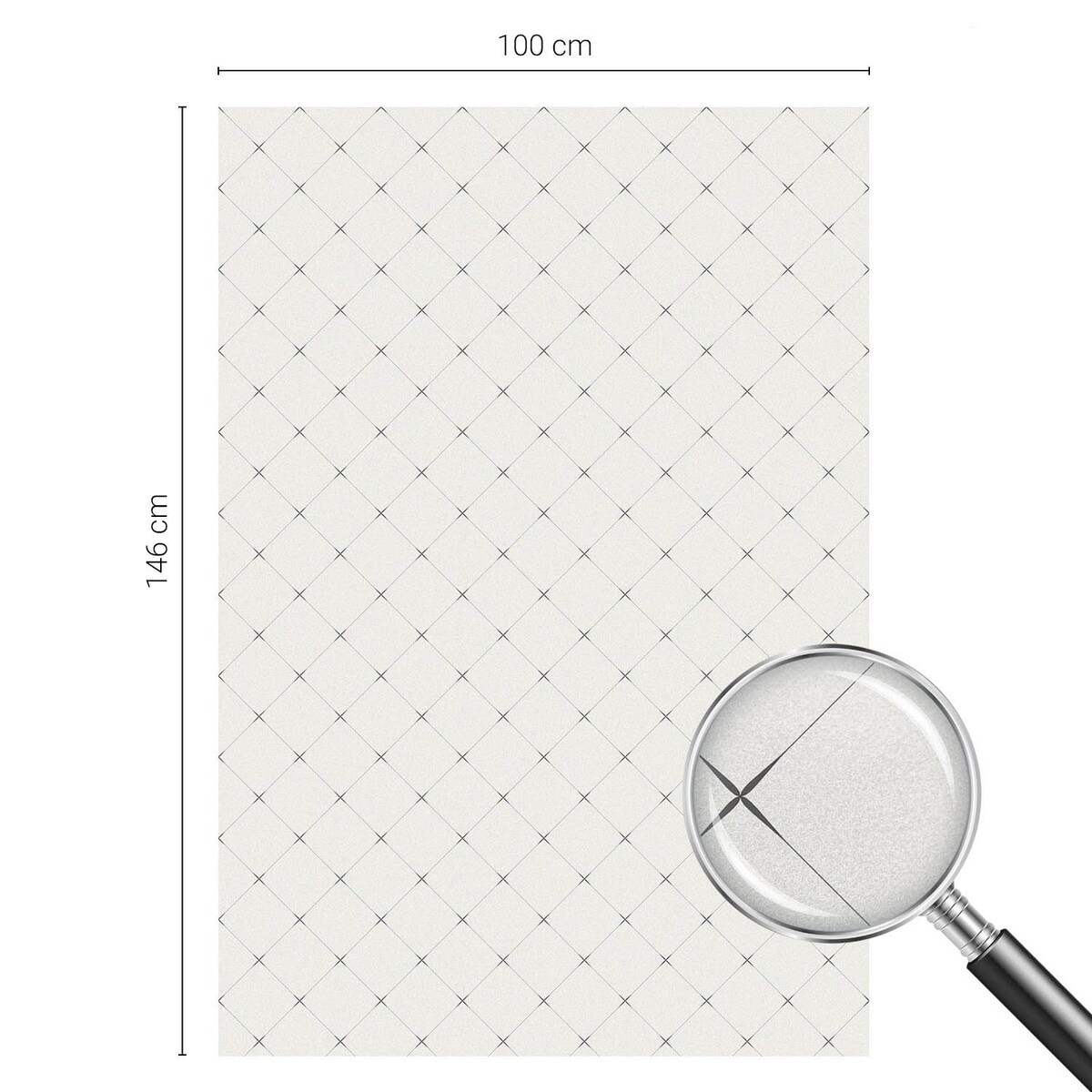 Okleina na okno dekoracyjna - Elegancki wzór rombowy - 100x146 cm