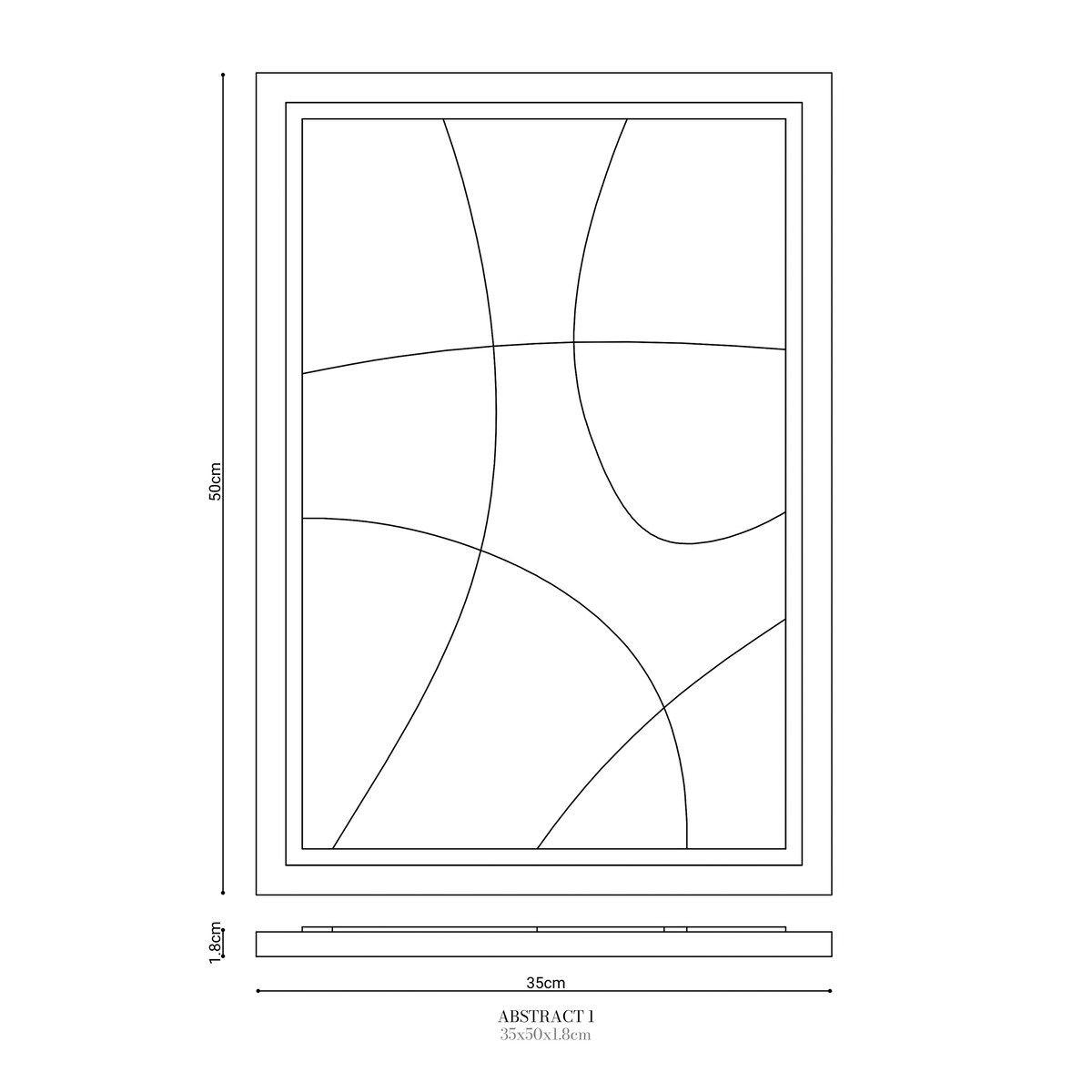 Obraz 3D 35x50cm Abstract I – Dekoracja Ścienna z Tynku Naturalnego, Bianco Minimalistyczny Relief