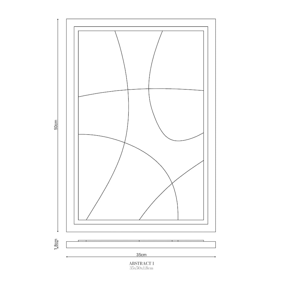 Obraz 3D 35x50cm Abstract I – Dekoracja Ścienna z Tynku Naturalnego, Bianco Minimalistyczny Relief