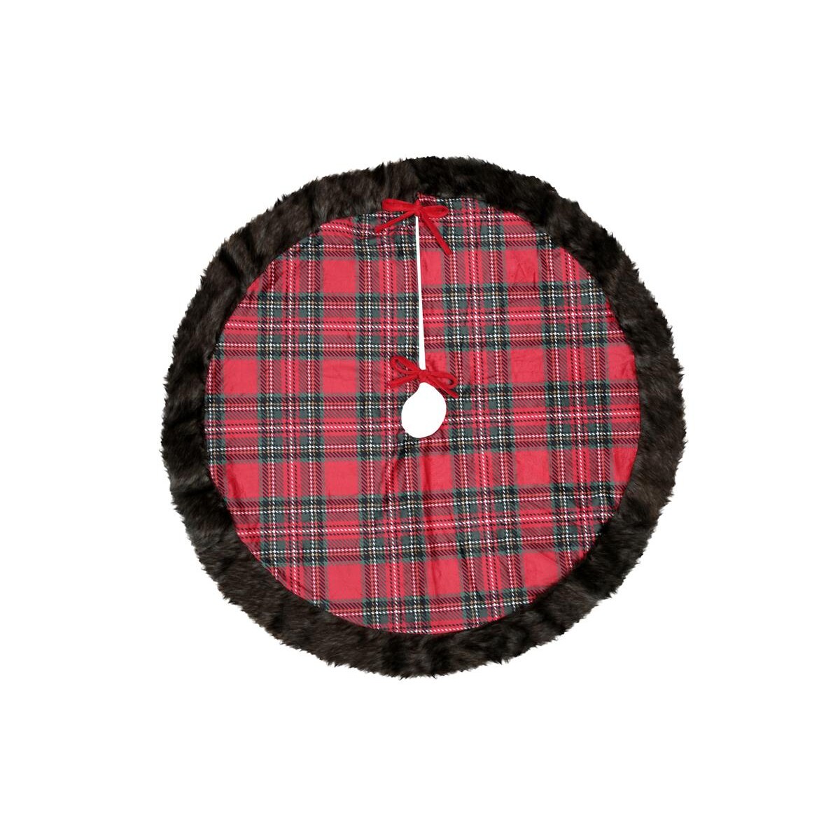 Dywan choinkowy KLAUS, z futrzanym wykończeniem, Ø 90 cm