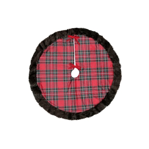 Dywan choinkowy KLAUS, z futrzanym wykończeniem, Ø 90 cm