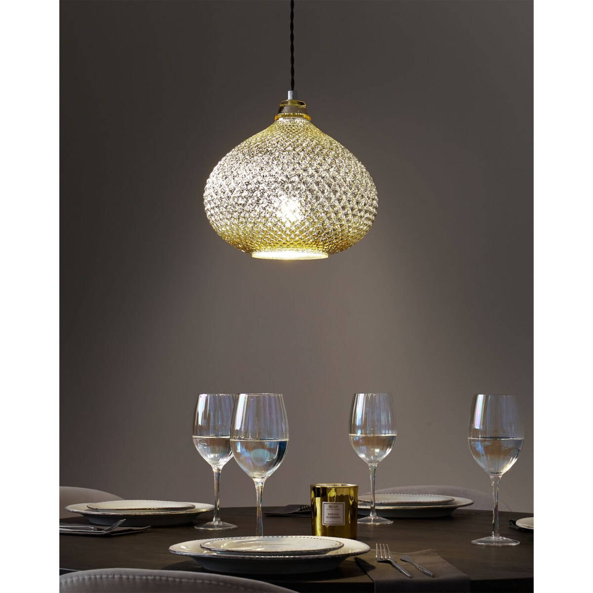 Lampa wisząca MADON Szkło Złoty