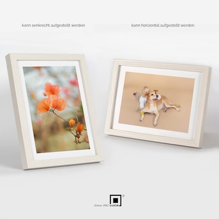 Ramka na zdjęcia 15x20 cm biała z przetarciami wisząca poziom pion rama MDF z plexi klasyczna ramka