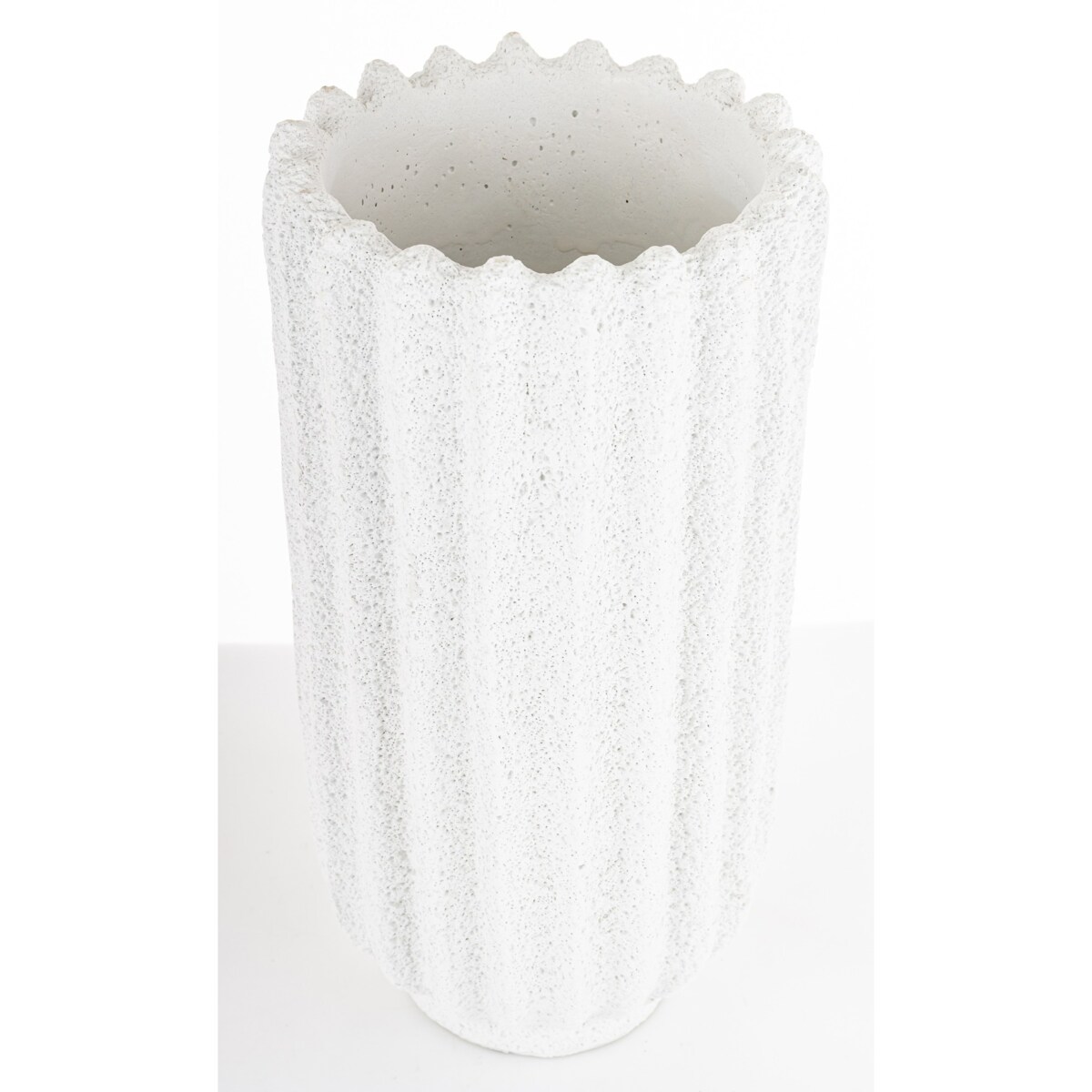 Wazon cementowy prążkowany 28x14X14 cm BAKULA-3 biały