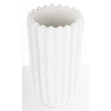 Wazon cementowy prążkowany 28x14X14 cm BAKULA-3 biały