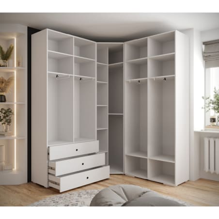 Garderoba wysoka do przedpokoju INOVA 4 Z1 biały+czarny