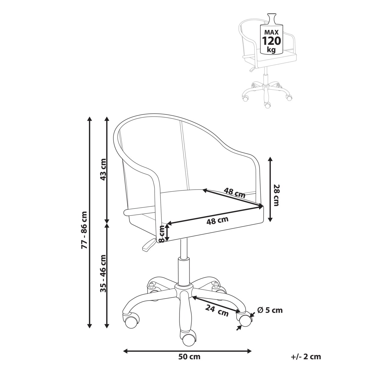 Krzesło obrotowe REDDING Ekoskóra Czarny